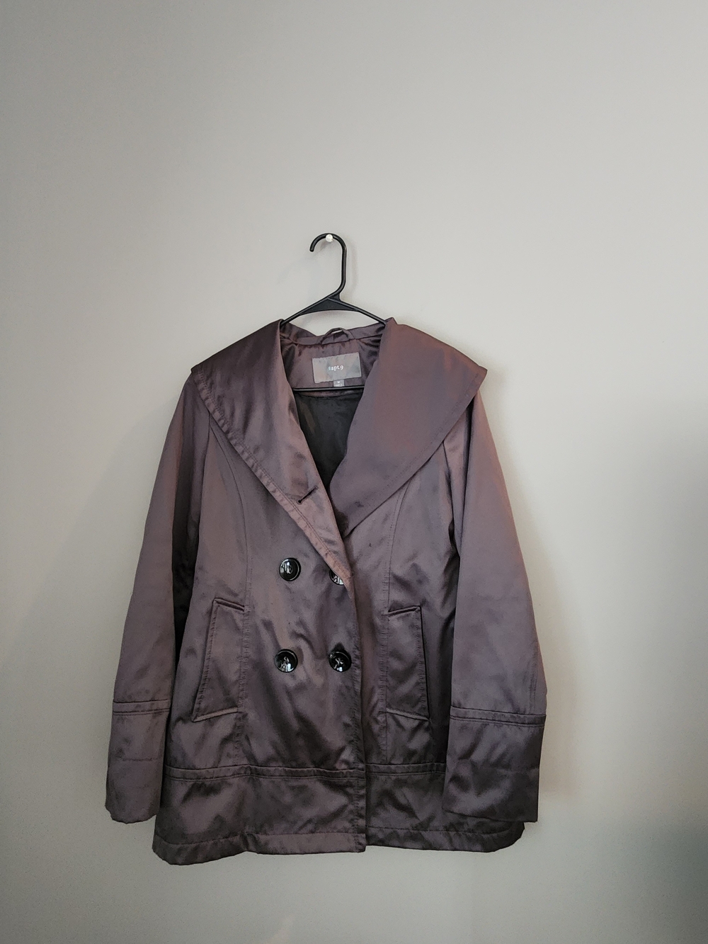 Apt. 9 Women's Satin Peacoat in Deep Brown